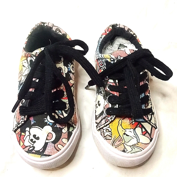 Disney parks kids mickey mouse design lace tennis shoes sneakers sz 9-10 - Picture 1 of 10